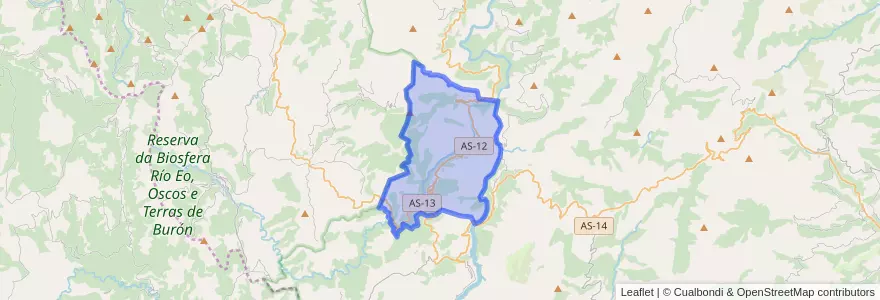 Mapa de ubicacion de Pesoz.