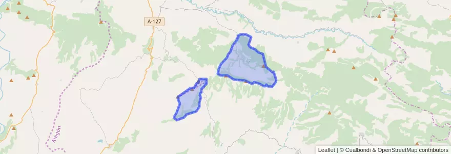 Mapa de ubicacion de Petilla de Aragón.
