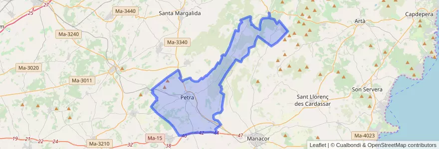 Mapa de ubicacion de Petra.