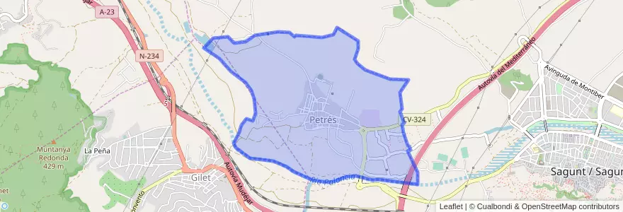 Mapa de ubicacion de Petrés.