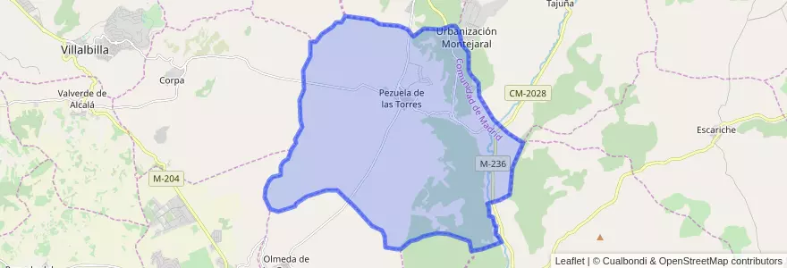 Mapa de ubicacion de Pezuela de las Torres.