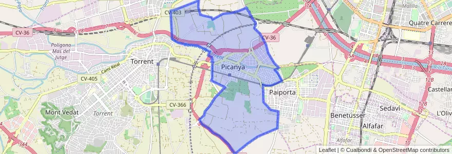 Mapa de ubicacion de Picanya.