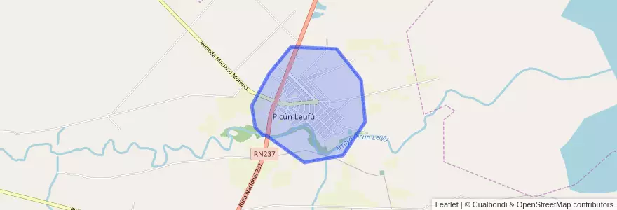 Mapa de ubicacion de Picún Leufú.