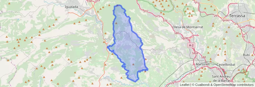 Mapa de ubicacion de Piera.