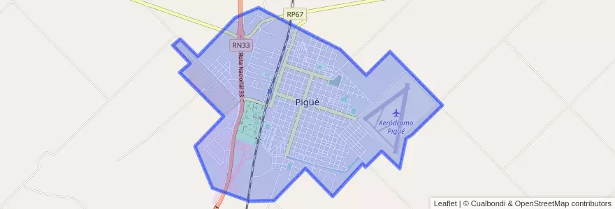 Mapa de ubicacion de Pigüé.