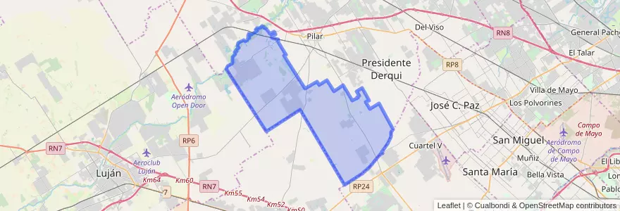 Mapa de ubicacion de Pilar Sur.