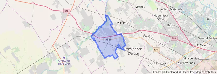 Mapa de ubicacion de Pilar.