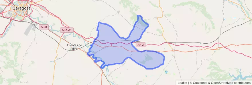 Mapa de ubicacion de Pina de Ebro.