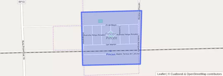 Mapa de ubicacion de Pincén.