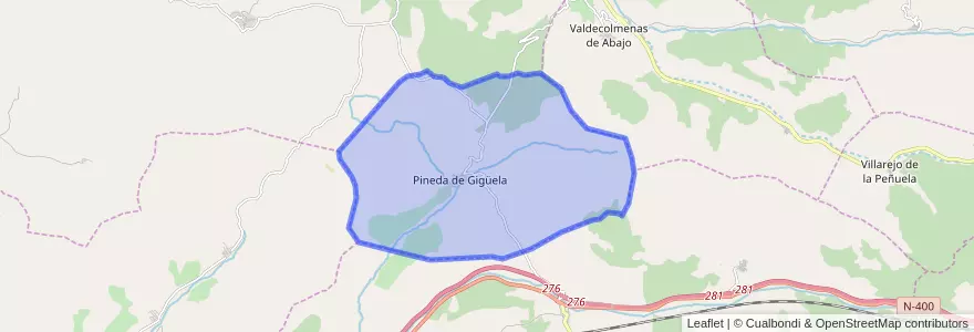 Mapa de ubicacion de Pineda de Gigüela.