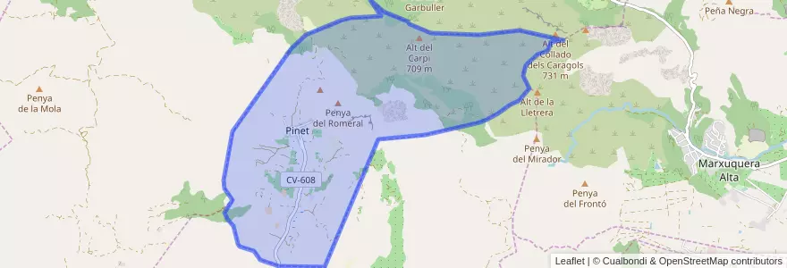 Mapa de ubicacion de Pinet.