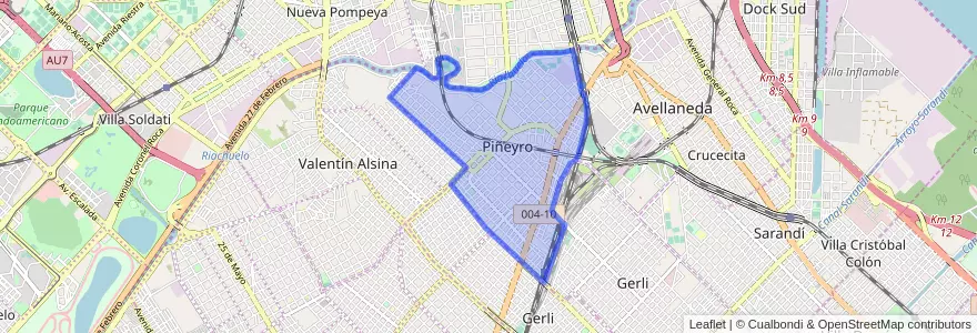 Mapa de ubicacion de Piñeyro.