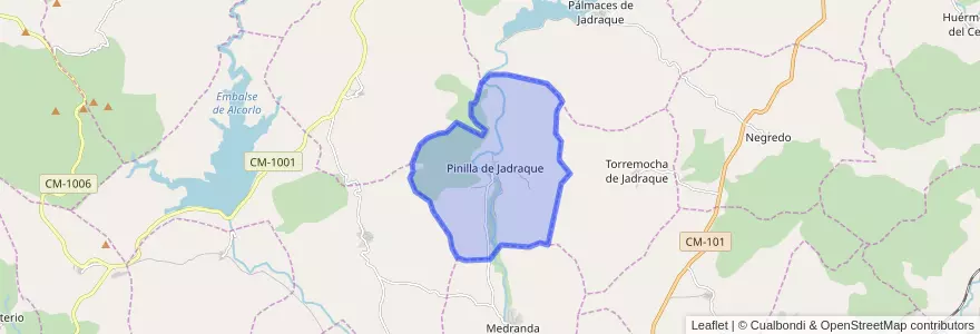 Mapa de ubicacion de Pinilla de Jadraque.