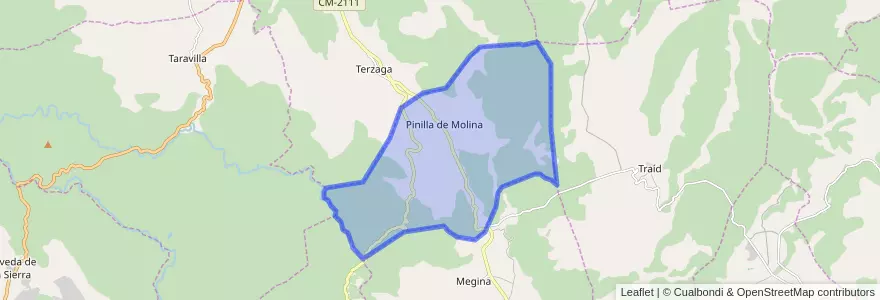 Mapa de ubicacion de Pinilla de Molina.