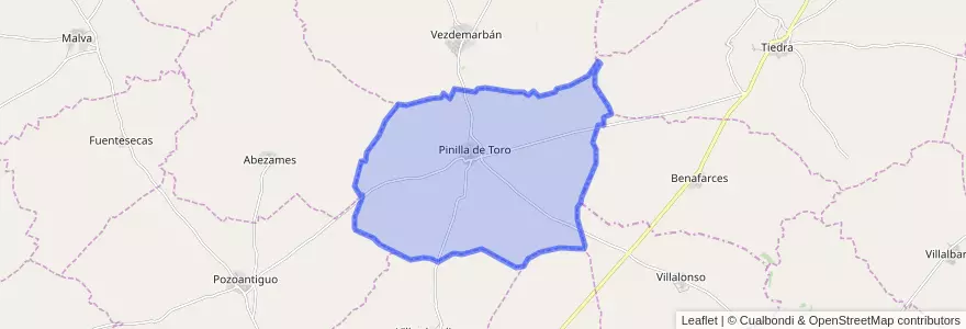 Mapa de ubicacion de Pinilla de Toro.