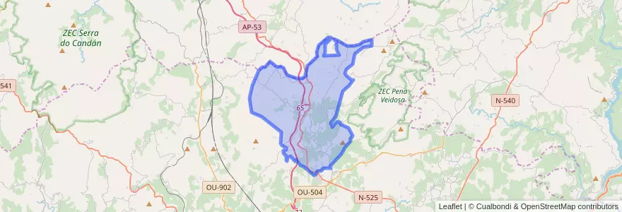 Mapa de ubicacion de Piñor.