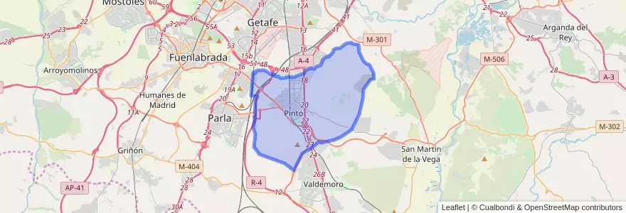 Mapa de ubicacion de Pinto.