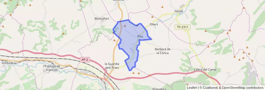 Mapa de ubicacion de Pira.