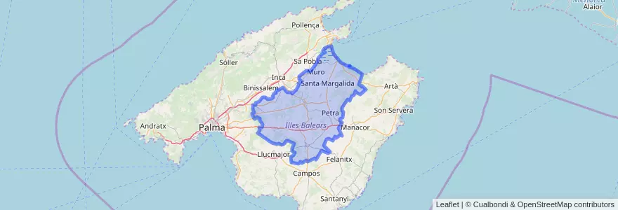 Mapa de ubicacion de Pla de Mallorca.