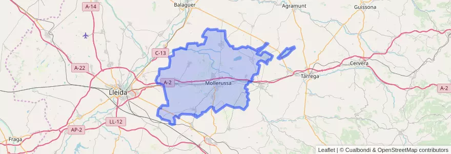 Mapa de ubicacion de Pla d'Urgell.