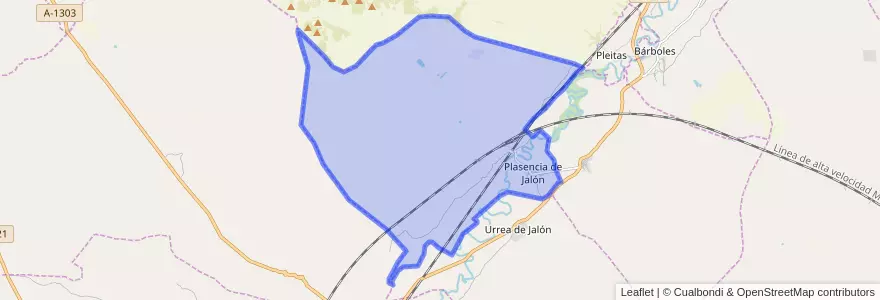 Mapa de ubicacion de Plasencia de Jalón.