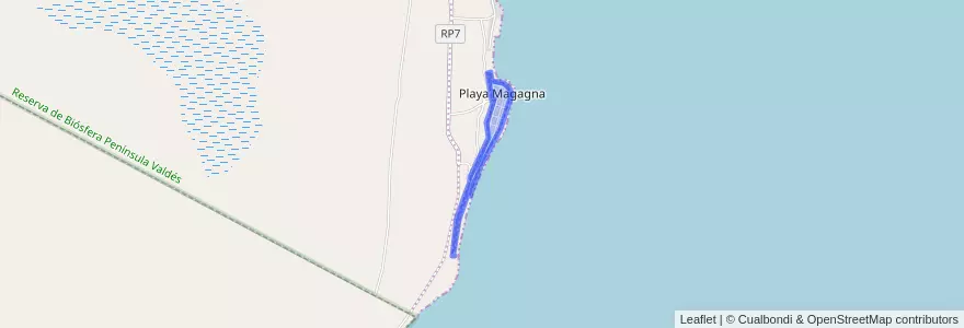 Mapa de ubicacion de Playa Magagna.
