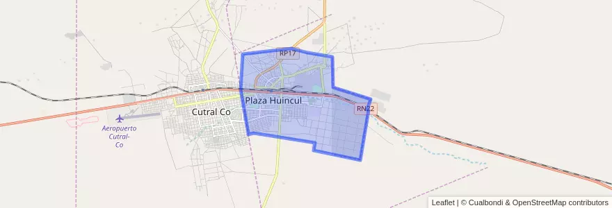 Mapa de ubicacion de Plaza Huincul.