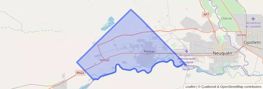 Mapa de ubicacion de Plottier.