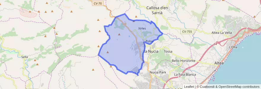 Mapa de ubicacion de Polop.