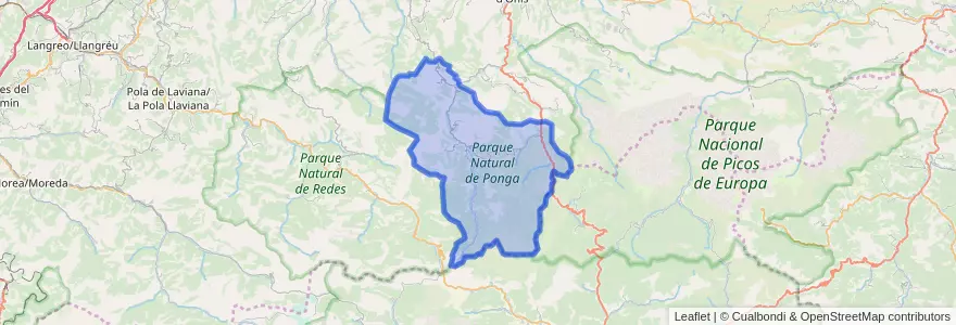 Mapa de ubicacion de Ponga.