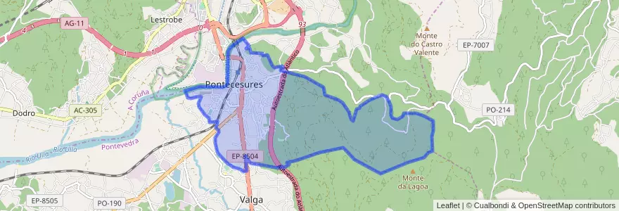Mapa de ubicacion de Pontecesures.