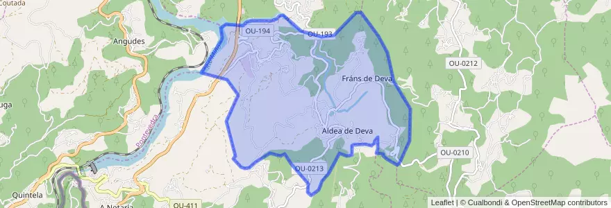 Mapa de ubicacion de Pontedeva.