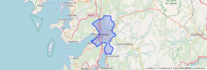 Mapa de ubicacion de Pontevedra.