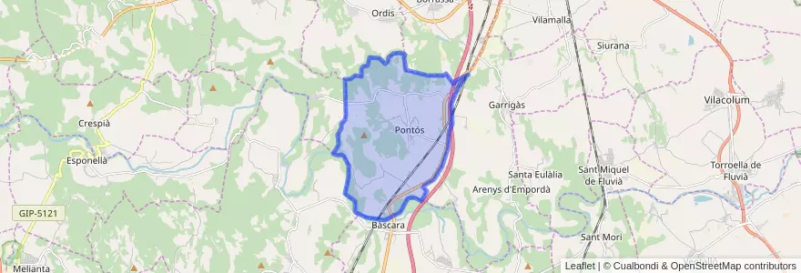 Mapa de ubicacion de Pontós.