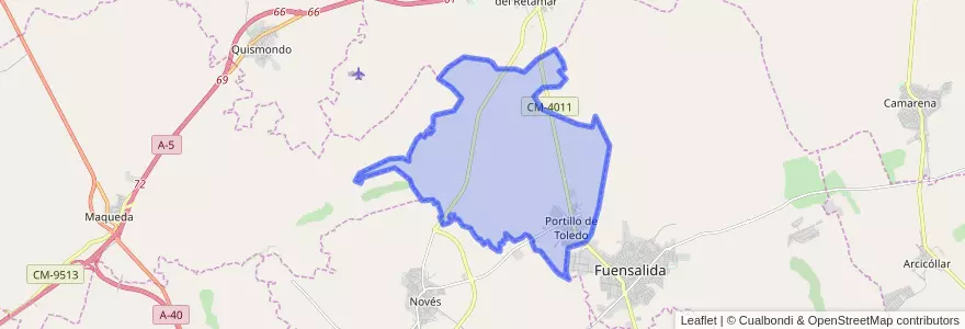 Mapa de ubicacion de Portillo de Toledo.