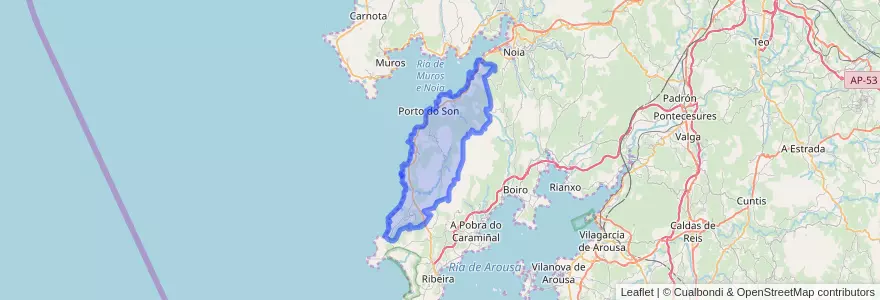 Mapa de ubicacion de Porto do Son.