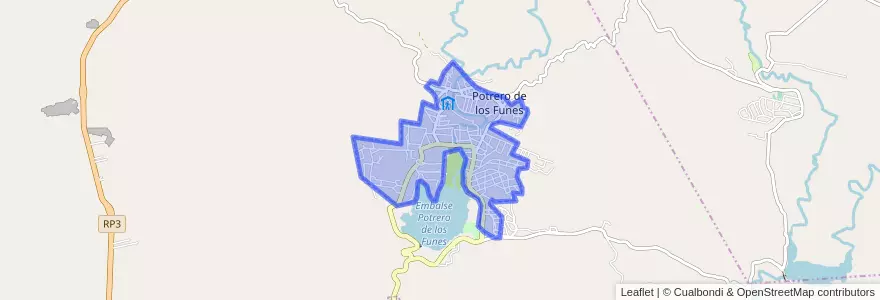 Mapa de ubicacion de Potrero de los Funes.