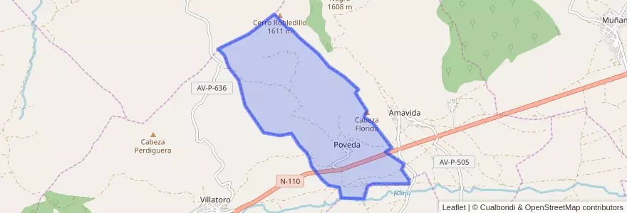 Mapa de ubicacion de Poveda.