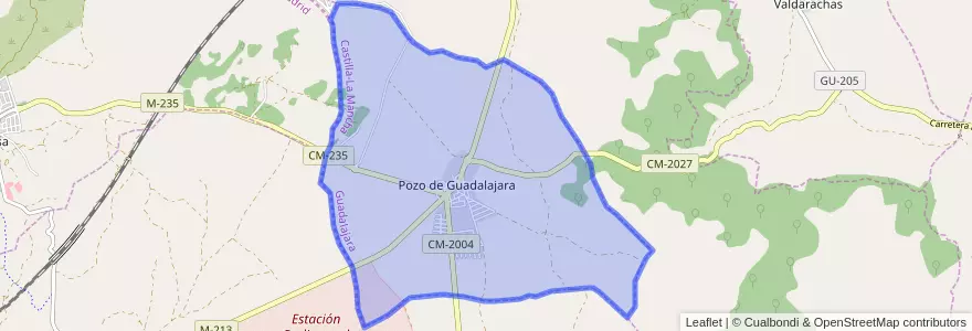 Mapa de ubicacion de Pozo de Guadalajara.