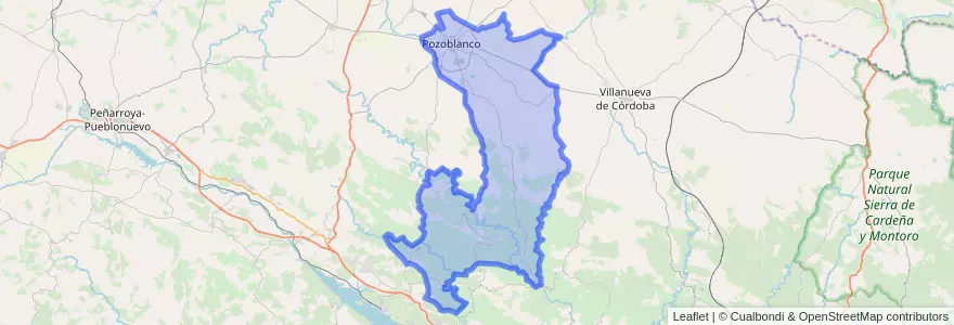 Mapa de ubicacion de Pozoblanco.