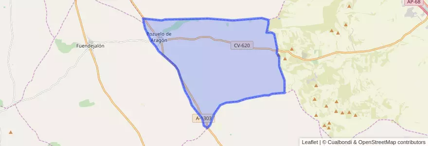 Mapa de ubicacion de Pozuelo de Aragón.