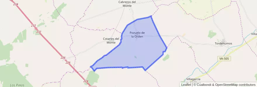 Mapa de ubicacion de Pozuelo de la Orden.