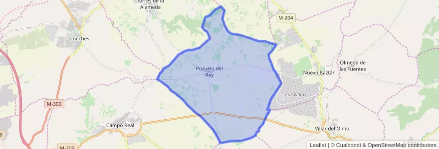 Mapa de ubicacion de Pozuelo del Rey.