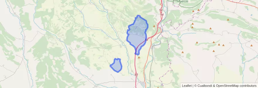 Mapa de ubicacion de Prádanos de Ojeda.