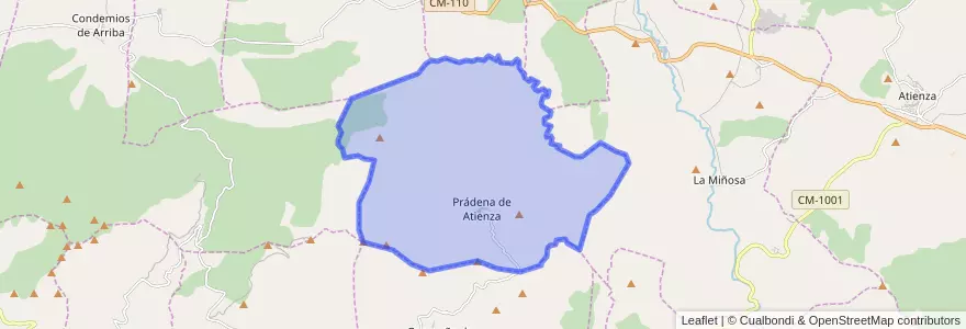 Mapa de ubicacion de Prádena de Atienza.