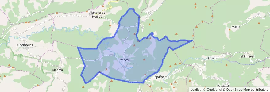 Mapa de ubicacion de Prades.