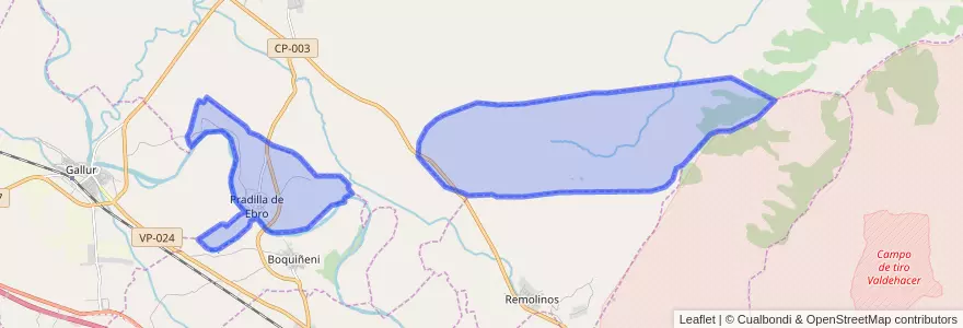 Mapa de ubicacion de Pradilla de Ebro.
