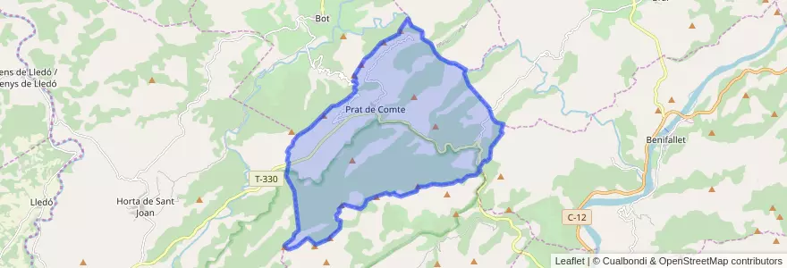 Mapa de ubicacion de Prat de Comte.