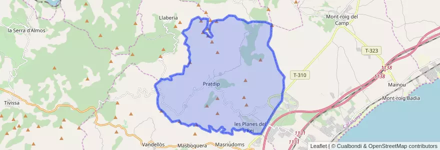 Mapa de ubicacion de Pratdip.
