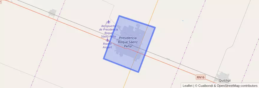 Mapa de ubicacion de Presidencia Roque Sáenz Peña.